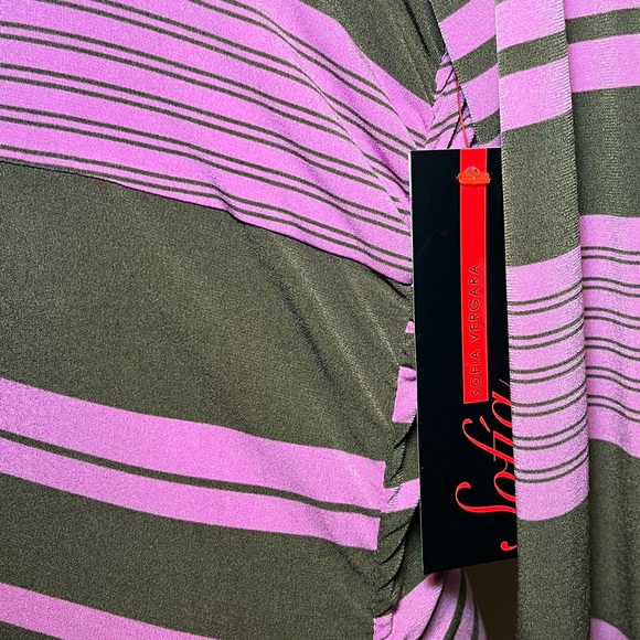 Sofia Vergara Pink and Brown Long Sleeve Dress. Size: M - Picture 3 of 3